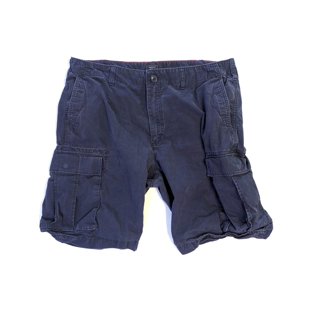 Gap Khakis Lived In Short Mens 40 Navy Blue Cargo Shorts Multi Pocket Cotton